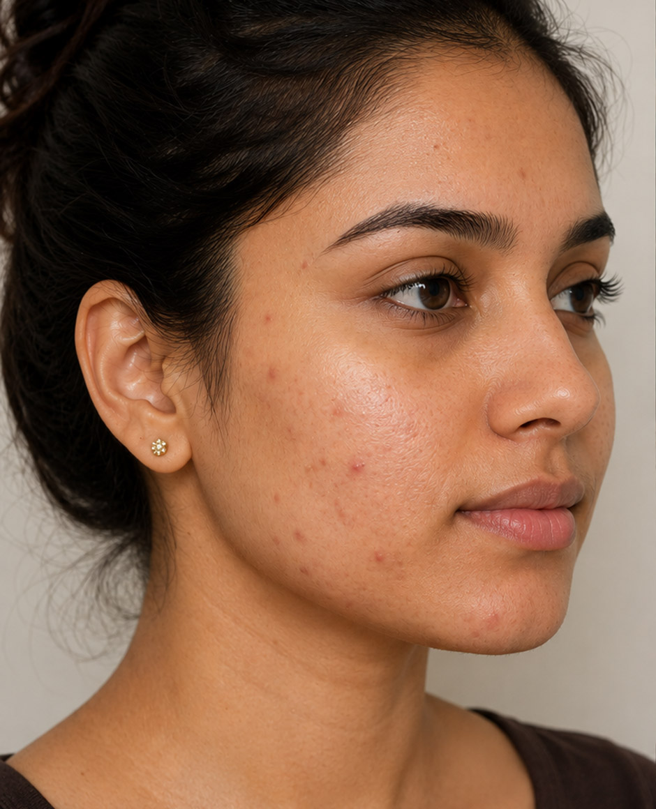 Before — blemish-prone skin